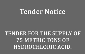 Tender for the Supply of 75 Metric Tons of Hydrochloric Acid