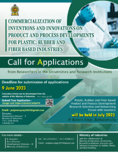 Commercialization of Inventions and Innovations on Product and Process Development in the Plastic, Rubber and fibre-based Industries